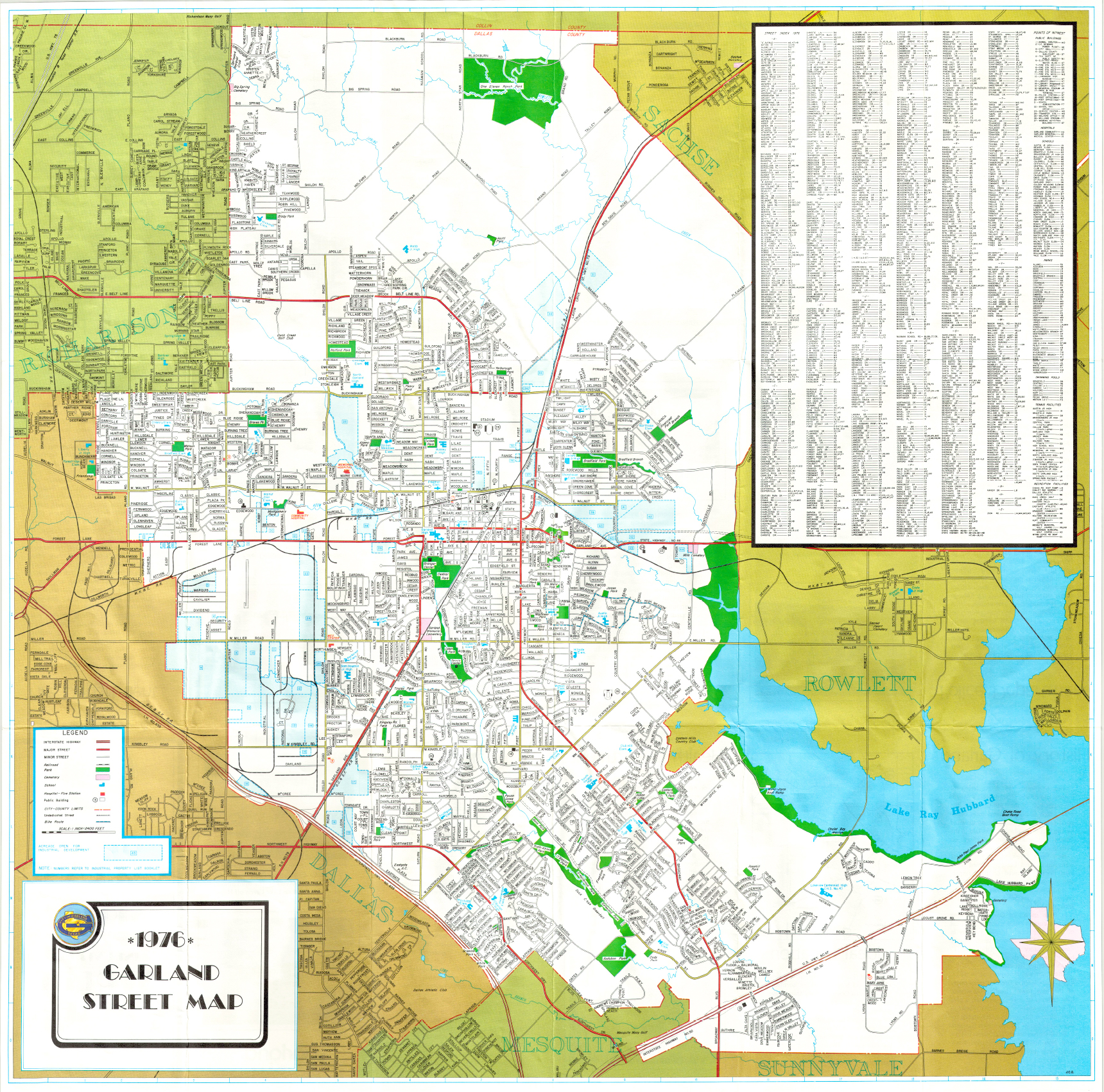City Map, Garland Texas 1976