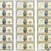 Sheet of $5 National Currency notes