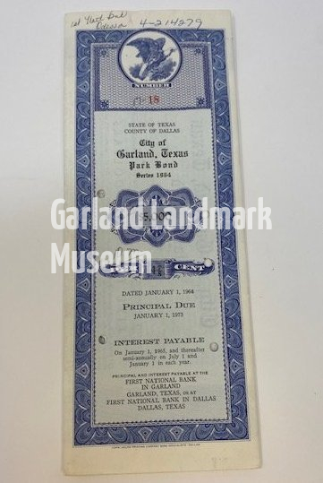 1964 City of Garland Park Bond