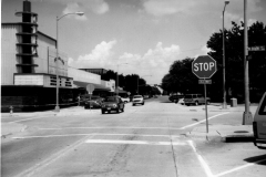 Corner of Sixth and State Street looking east down Main Street. On the right is edge of City Square; on the left is Texas Opra House at 521 W. State Street.
