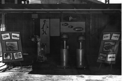 Display of Hoffman/IMCO Penguin salon hair dryers.  IMCO sign visible