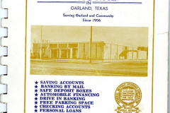 Personal Telephone Directory by The First National Bank in Garland, Texas. Features local business advertising and listings.