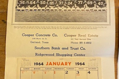 Garland High School Owls calendar 1964