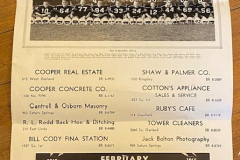 Garland High School Owls calendar 1964