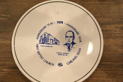 First Baptist Church 1974 Anniversary Commemorative Plate