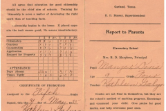 Doris Manzer 4th Grade Report Card Garland Public Schools 1935