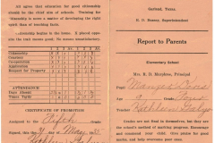 Doris Manzer 4th Grade Report Card Garland Public Schools 1935