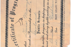 Certificate of Progress-Penmanship award, 6th grade, 1937