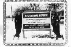 WPA National Defense sign, Edna Jo Allen & Doris Manzer, for Southern Aircraft