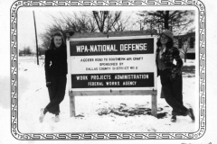 WPA National Defense sign, Edna Jo Allen & Doris Manzer, for Southern Aircraft
