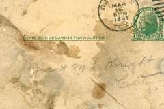 School Tax Notice. Postmarked March 18, 1931 to Joe & M. L. Knight.