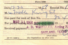 Receipt for P.O. Box 204, 12-26-1957