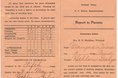 Doris Manzer 4th Grade Report Card Garland Public Schools 1935