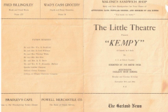 Program for Little Theatre production, "Kempy", Nov. 19-20