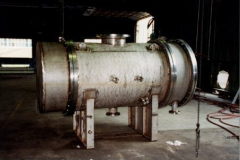 IMCO 1998.  Heat exchanger. Intercontinental MFG. CO., INC.  Steve Johnson on the left with unidentified man on the right at the Garland Civic Theatre