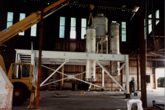 IMCO 1998.  Mezanine, solid rocket fuel recycling system. Intercontinental MFG. CO., INC.  Steve Johnson on the left with unidentified man on the right at the Garland Civic Theatre