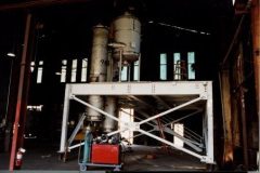 IMCO 1998.  Mezanine, solid rocket fuel recycling system. Intercontinental MFG. CO., INC.  Steve Johnson on the left with unidentified man on the right at the Garland Civic Theatre