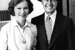 Photo of President Jimmy Carter and his wife Rosalynn. Rosalynn visited Garland in 1978 to dedicate the square.