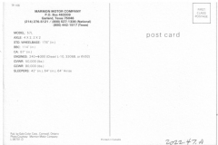 Postcard - truck from Marmon Motor Company