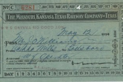 1904 M-K-T Railway Ticket