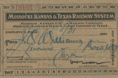 1902 M-K-T Railway Ticket