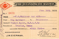 1909 Texas and Pacific Railway