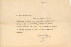 1906 M-K-T Letter from Superintendent