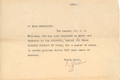 1906 M-K-T Letter from Superintendent