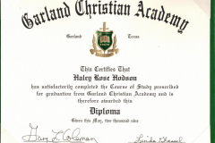Diploma - Garland Christian Academy