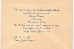 Invitation Letter to 1946 GHS Junior-Senior Prom
