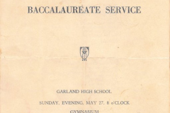 GHS 1945 Baccalaureate Service Program