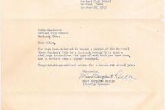Golda Spainhouer NHS Acceptance Letter