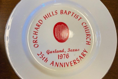 Orchard Hills Baptist Church 1976 25th Anniversary Plate