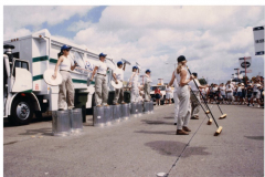 Star Spangled Fourth 1998 -  Performers dancing with brooms, garbage cans