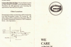 Booklet - Garland Health Department "We Care About Your Health" with Garland city logo