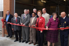GFD Station#3 ribbon cutting Front (l-r): John Gardner, Jackie Feagin, Larry Jeffus, Ronald Jones, Barbara Chick, Laura Perkins Cox, ? Rear (l-r): ?, Bill Dollar, ?, Rick Williams