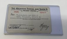 1926 ATSF Train Pass