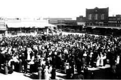 Crowd, southeast corner of square