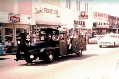 This photo of the 1960 Jaycee Labor Day Parade shows the south side of the square on Garland Avenue (now Main Street).