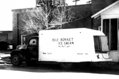 Bluebonnet Ice Cream and Bluebonnet Sweet Cream Butter were produced at the Garland Creamery, pictured here in ca. 1940 on the SE corner of State and Fifth Streets.