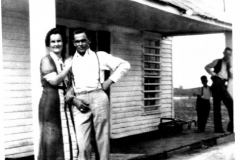 Lucille & Preston Wilbanks in front of Centerville Store, ca. 1937