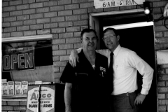 E. Rayburn Harrison & son John, closing day, Jan. 1983