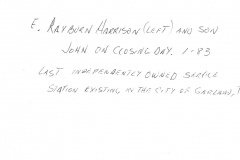 E. Rayburn Harrison & son John, closing day, Jan. 1983