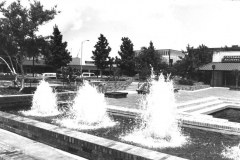 Garland Downtown Square north & east side with fountains, 1981