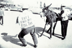 Poll Tax Drive at Garland Square, ca 1940.