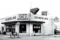 Front of Goldin Tire & Appliance Store, car at right side of building