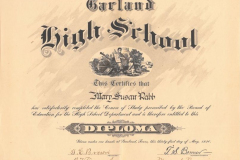 Mary Rabb 1920 GHS Diploma and Sewing Certificate