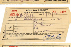 19 Rabb Family Poll Tax Receipts and 1 Blank Exemption Form