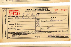 19 Rabb Family Poll Tax Receipts and 1 Blank Exemption Form