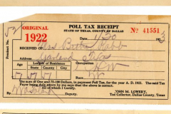 19 Rabb Family Poll Tax Receipts and 1 Blank Exemption Form